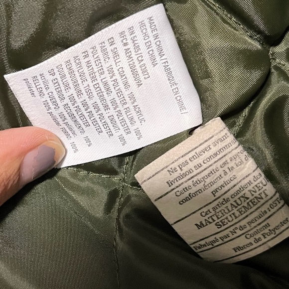 American Eagle Olive Green Bomber Jacket Unisex XS - Picture 2 of 14